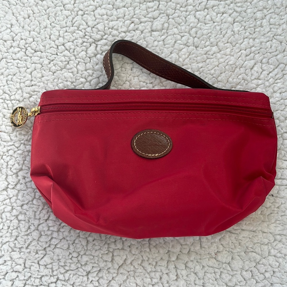 Longchamp small red zippered bag